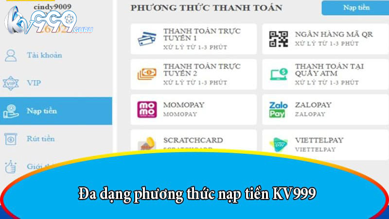 cac phuong thuc rut tien Kv999 pho bien